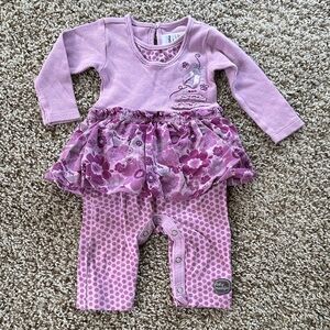 Naartjie Lavender Floral One Piece Onesie Jumper Snap Closure girls ruffles